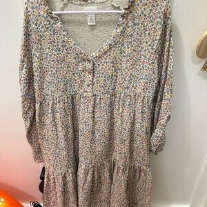 Floral Print V-Neck Dress